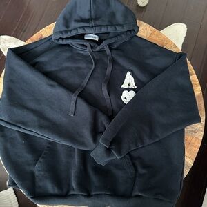 Aelfric Eden Black Hoodie with Raised Letter Patches